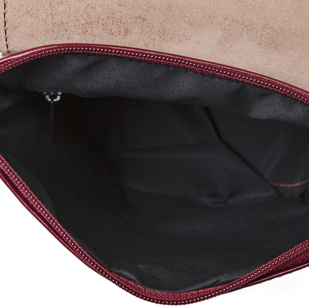 Damenhandtasche Madrid Wein Rot, Schultertasche aus echtem Leder, Made in Italy, Moderne Lederhandta