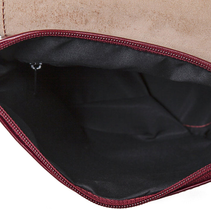 Damenhandtasche Madrid Wein Rot, Schultertasche aus echtem Leder, Made in Italy, Moderne Lederhandta