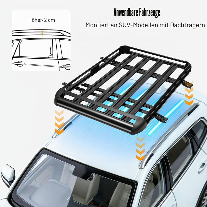 Dachkorb Auto Dachgepäckträger aus Aluminium Gross Dach Dachträger Schwarz Universal Gepäckträger Ge