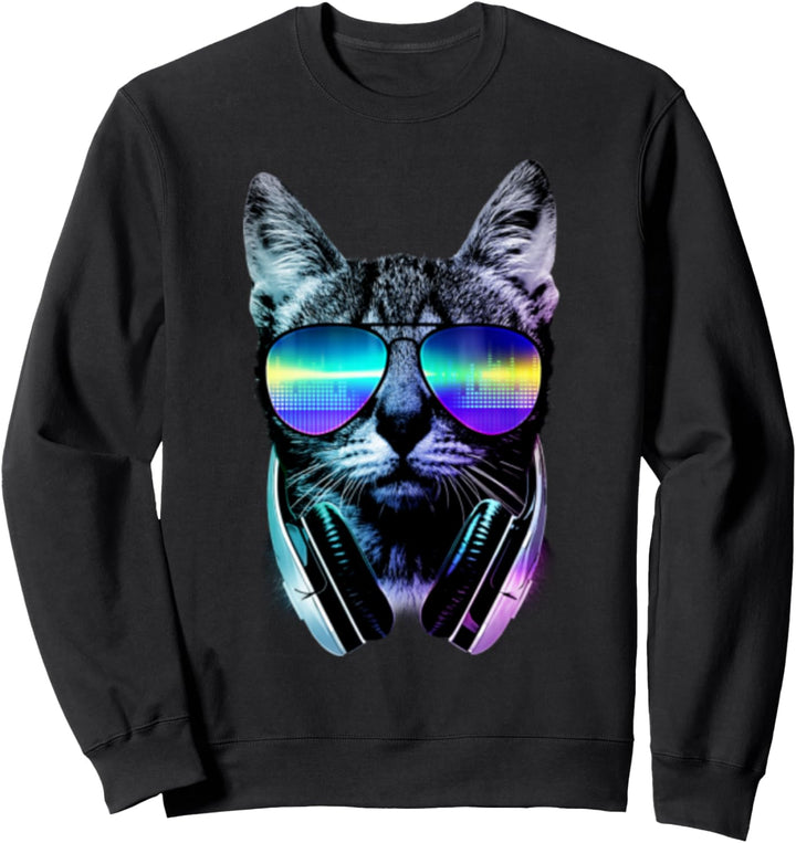 DJ Cat Kopfhörer Sweatshirt
