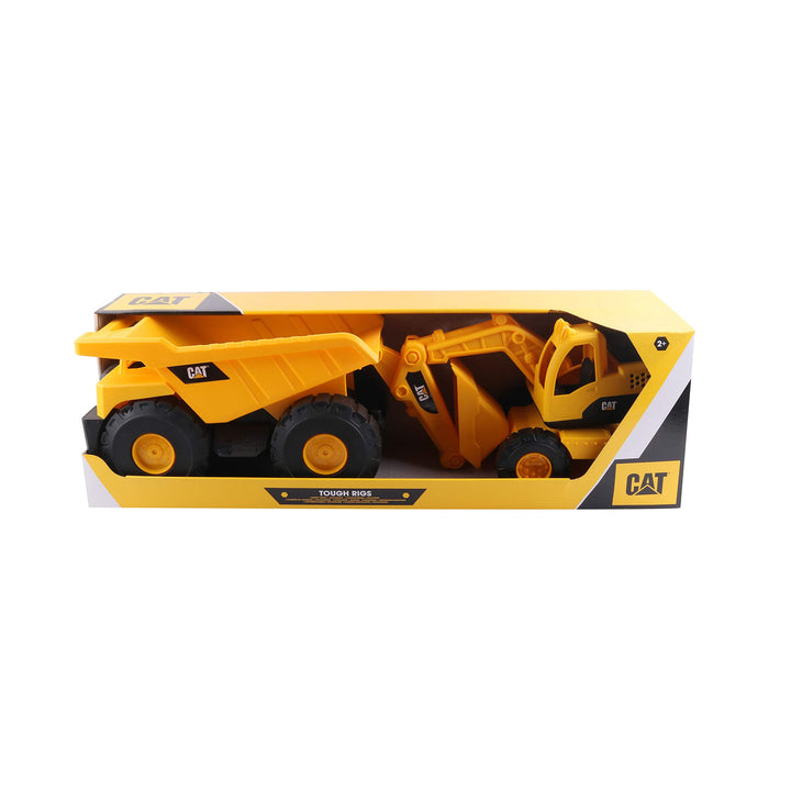 CATERPILLAR 82053 – Cat Tough Rigs – Set LKW und Bagger, 38 cm