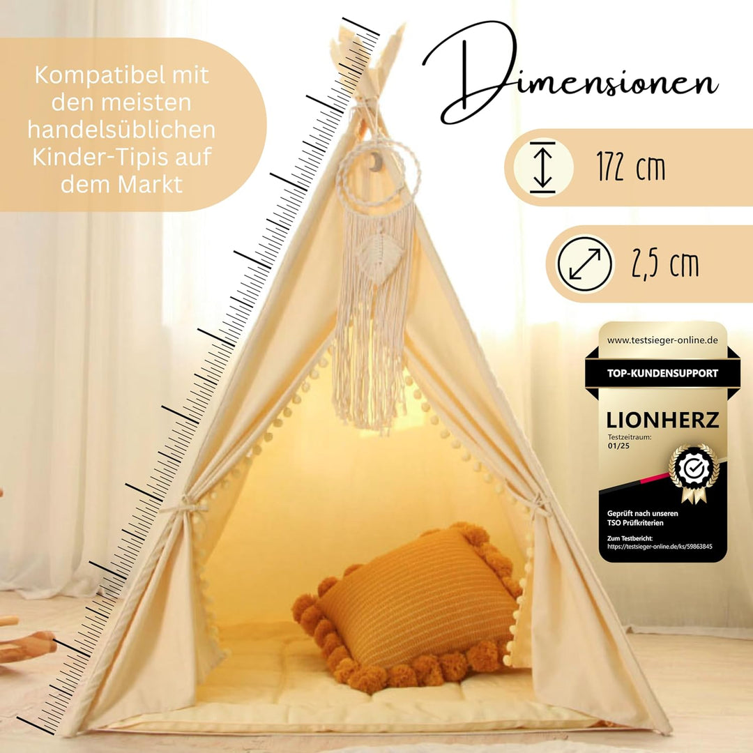 Tipi-Zeltstange [1 Stück] Ersatzstange 172cm für Tipi Zelt (schraubbar) Ersatzteil Kinderzelt aus Ki