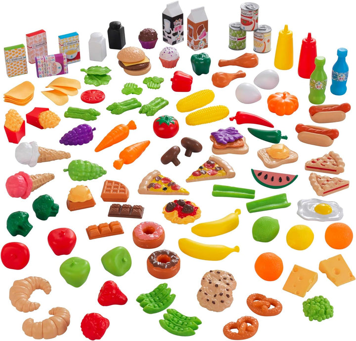 KidKraft Spielzeug-Lebensmittel Deluxe Tasty Treats für Kinderküche, Spielset mit 115 Teile, Spielkü