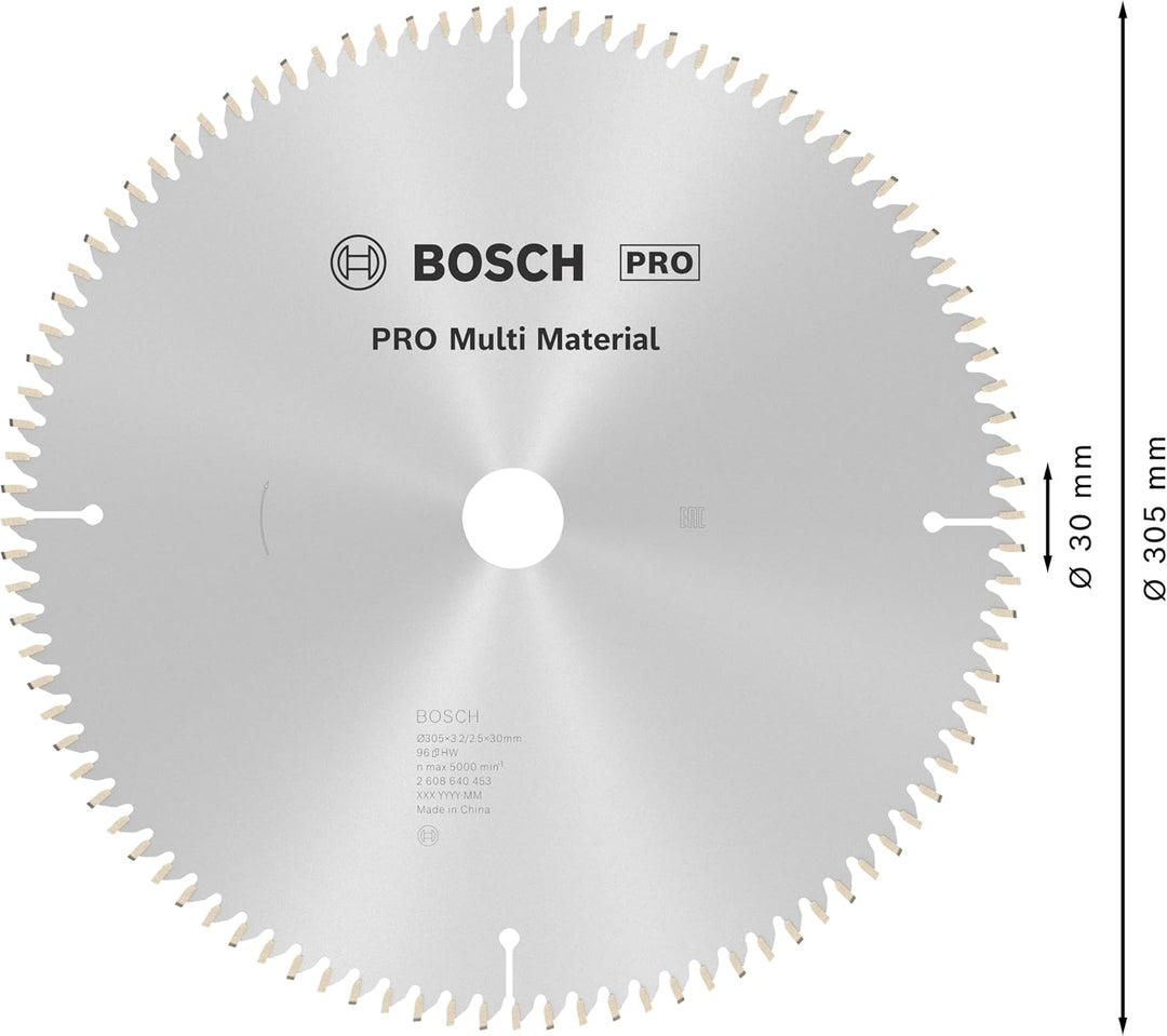 Bosch Professional Kreissägeblatt (für Multi Material, AussenØ: 305mm, Bohrung: 30mm, Zubehör für Ka