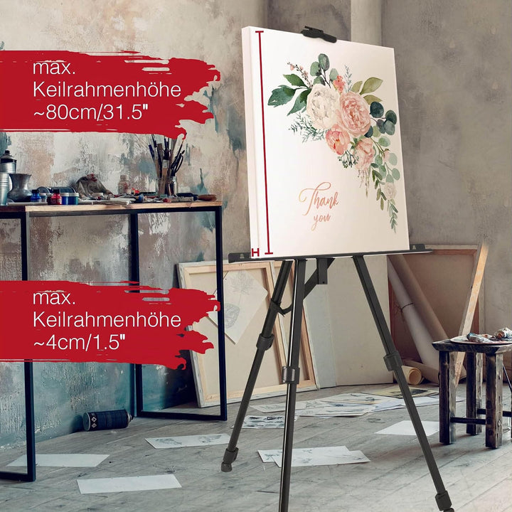 Artina 122tlg XXL Malset mit Staffelei Michelangelo – Künstler Set Acryl &amp; Zeichenset – Buntstifte,