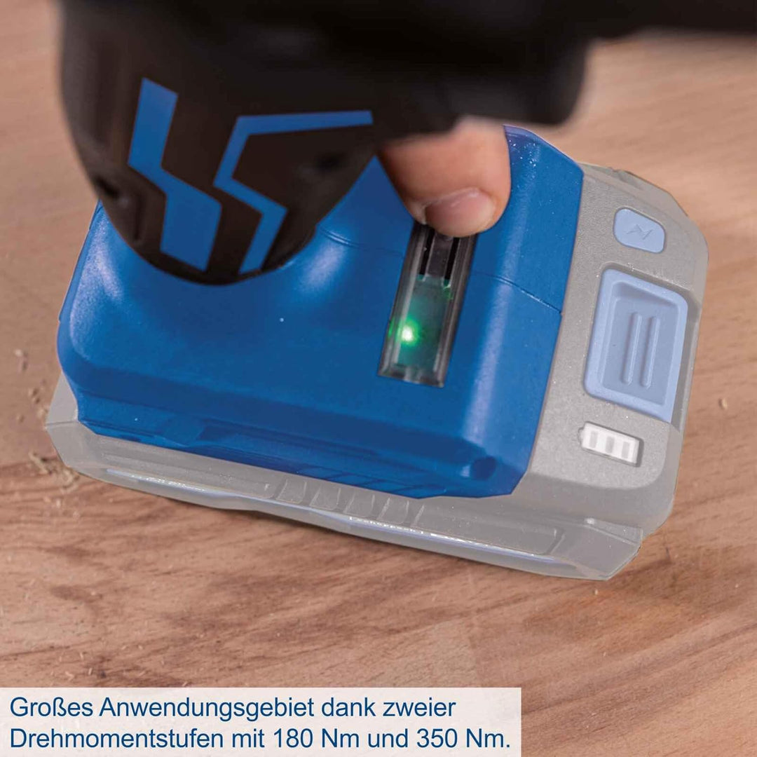 Scheppach Akku-Schlagschrauber BC-IW350-X 20V Brushless | Drehmomentstufen 180-350 - 370Nm | Schlagz