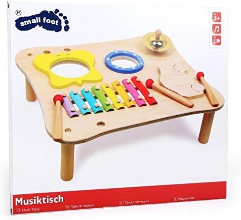 small foot 1166 Musiktisch aus Holz, inkl. Xylophon, Ratsche, Schelle, Trommel und Holzschlegl, ab 3