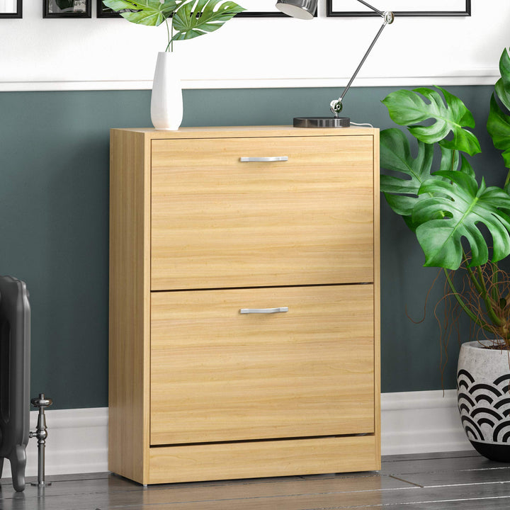 Vida Designs Schuhschrank mit 2 Klappfächern, Aufbewahrung für Schuhe, Organizer, Holzmöbel-Einheit,