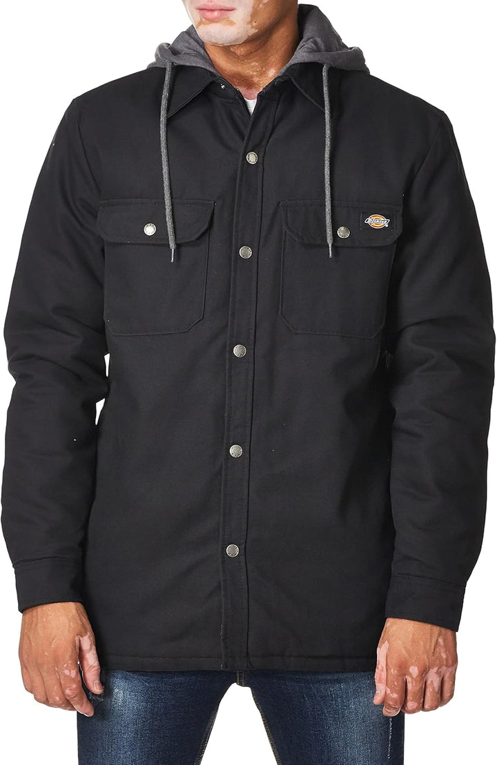Dickies Herren Fleecejacke mit Kapuze und Hydroshield Work Utility Oberbekleidung M Schwarz, M Schwa