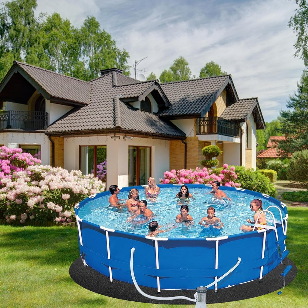 Bodenplane Für Pools,Poolmatten Schutzboden,Runde Pool-Folienunterlage,3.7/4/4.6m Poolunterlage,Rund