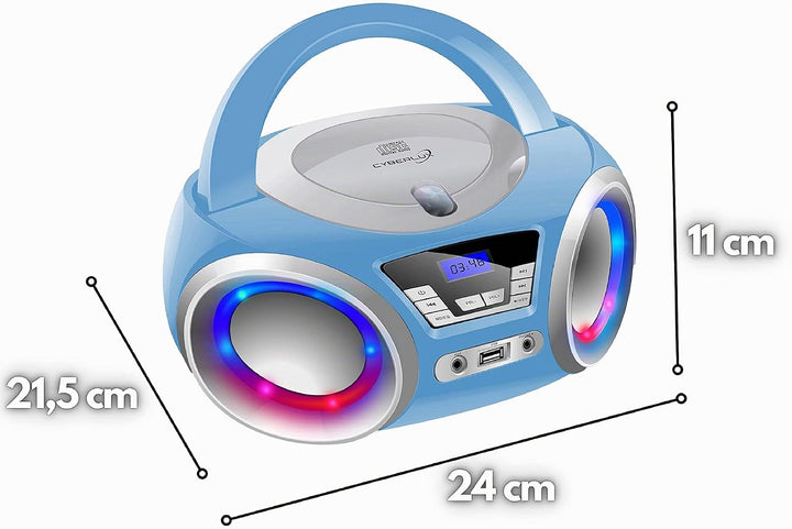 CD-Player mit LED-Beleuchtung | Kopfhöreranschluss | Tragbares Stereo Radio | Kinder Radio | Stereoa