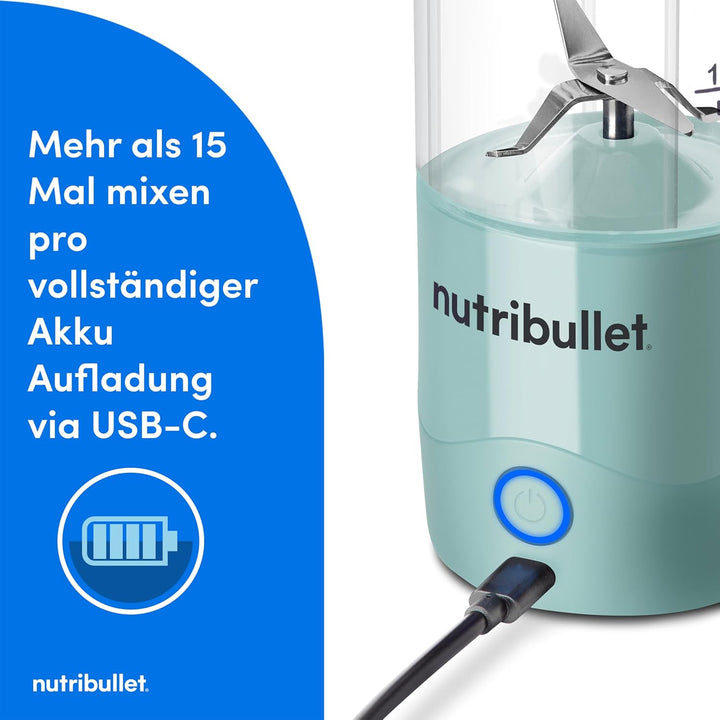 nutribullet Stabmixer, Stabmixer, 475ml BPA frei, Mini-Mixer, Multifunktionsmixer, USB-C Ladegerät,