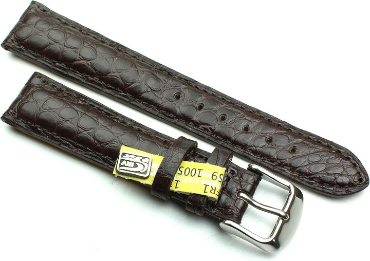 19mm Echt Alligator Vintage hangemacht in Deutschland Uhrenarmband Dunkel braun