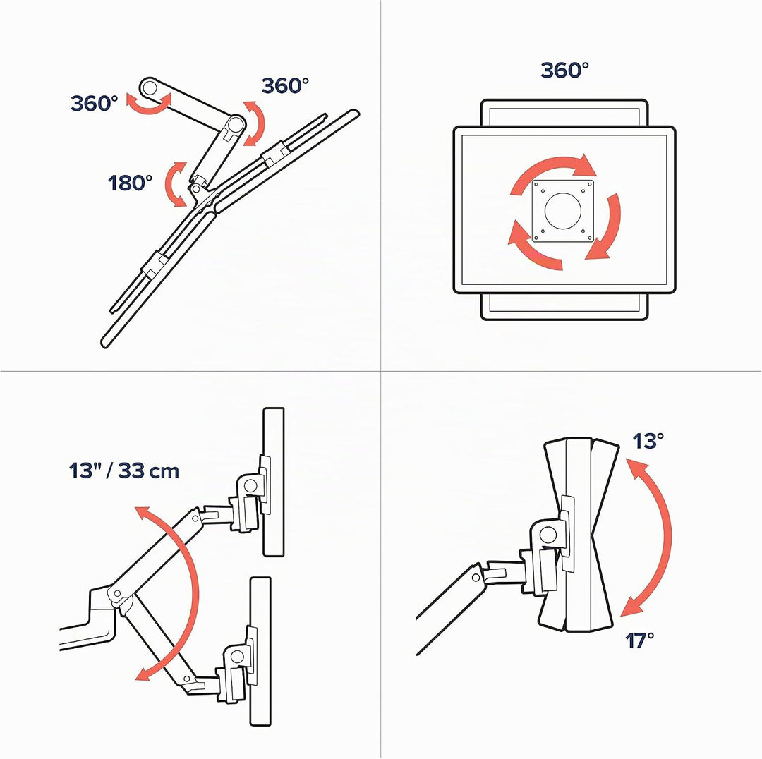 ERGOTRON 45-489-216 LX dual direkt Tischhalterung bis 63,5cm 25Zoll 0,9-5 kg weiss 2 Monitore LX Arm