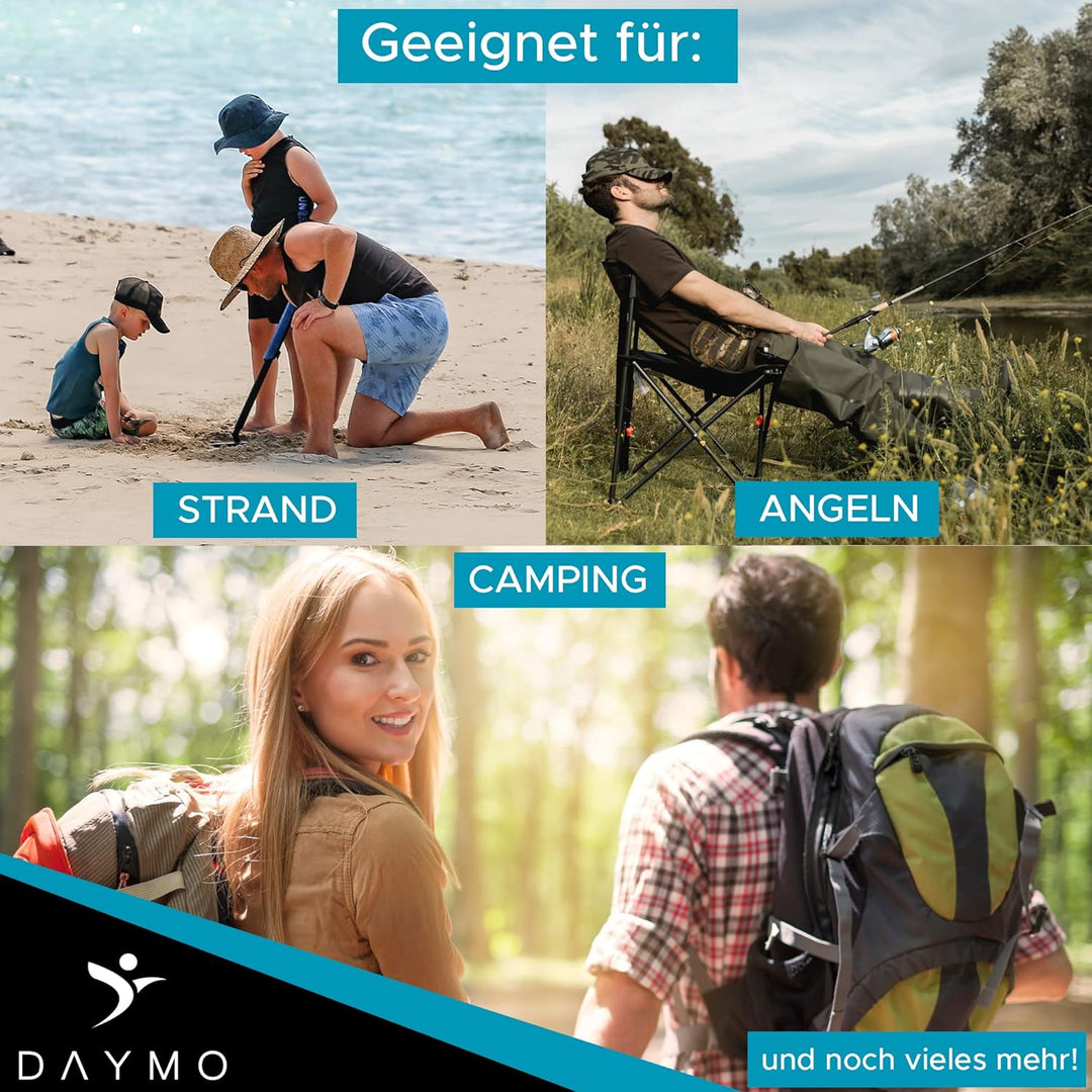DAYMO Strandzelt Strandmuschel 190x160cm I mit UV Schutz 50+ I Windschutz selbstentfaltend I Wurfzel