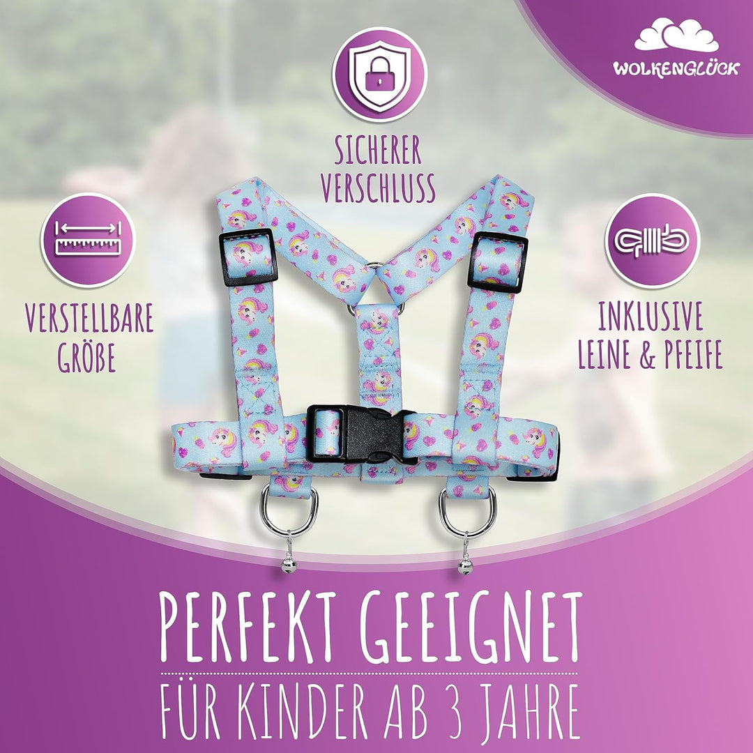WOLKENGLÜCK® Pferdeleine Kinder [Inkl. Zubehör] - Grössenverstellbare Pferdeleine zum Spielen für Ki