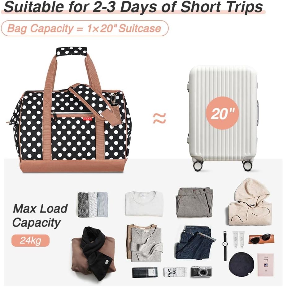Lekesky Kleine Reisetasche Weekender Damen, Sporttasche mit Schuhfach, Grosses Öffnungsdesign, 33L f