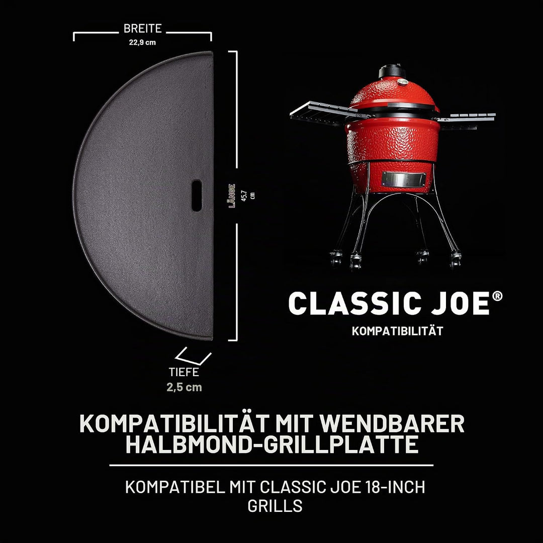 KamadoJoe Kamado Joe KJ-HCIGRIDDLE, Halbmond Gusseisen Reversible Griddle Grill Zubehör Grillzubehör