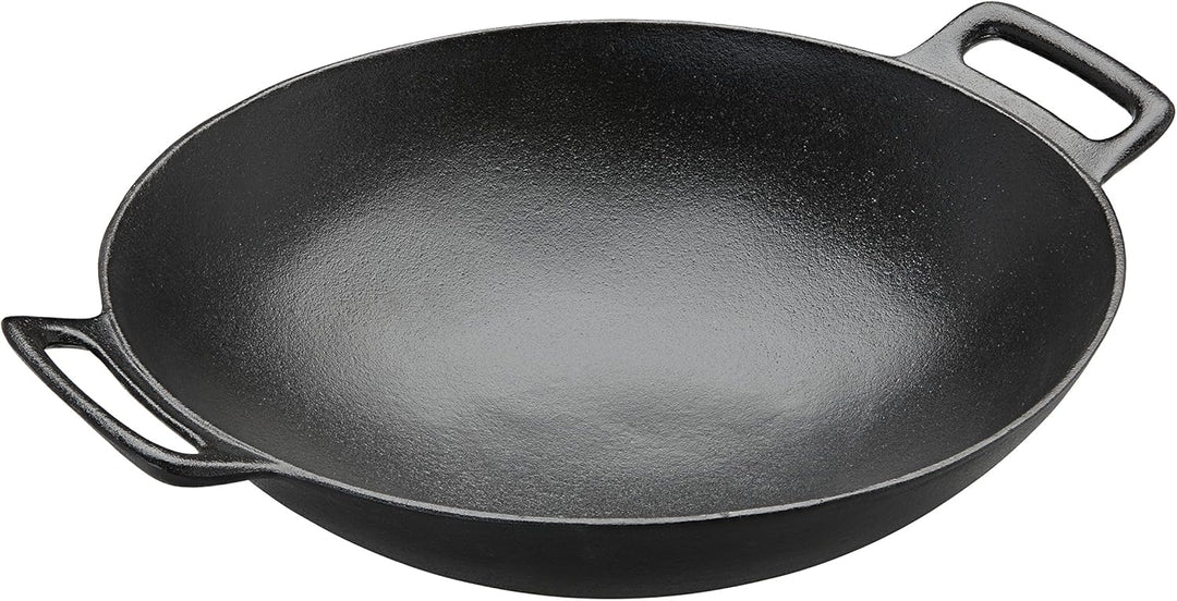 RÖSLE VARIO Wok, Hochwertiger Wok aus emailliertem Gusseisen zum scharfen Anbraten & Abdeckhaube BBQ