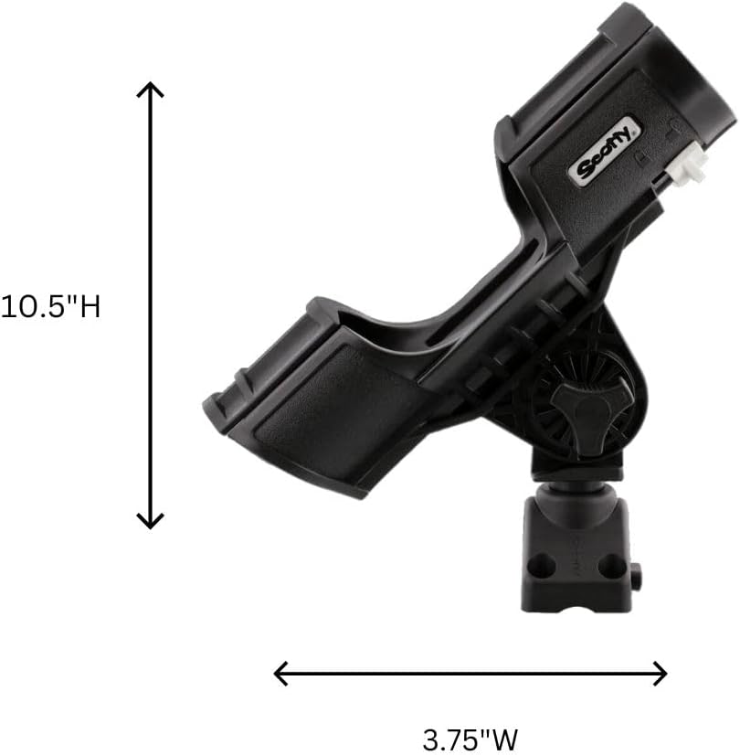 Scotty Orca Angelrutenhalter mit 241L Seitendeck-Halterung, Schwarz