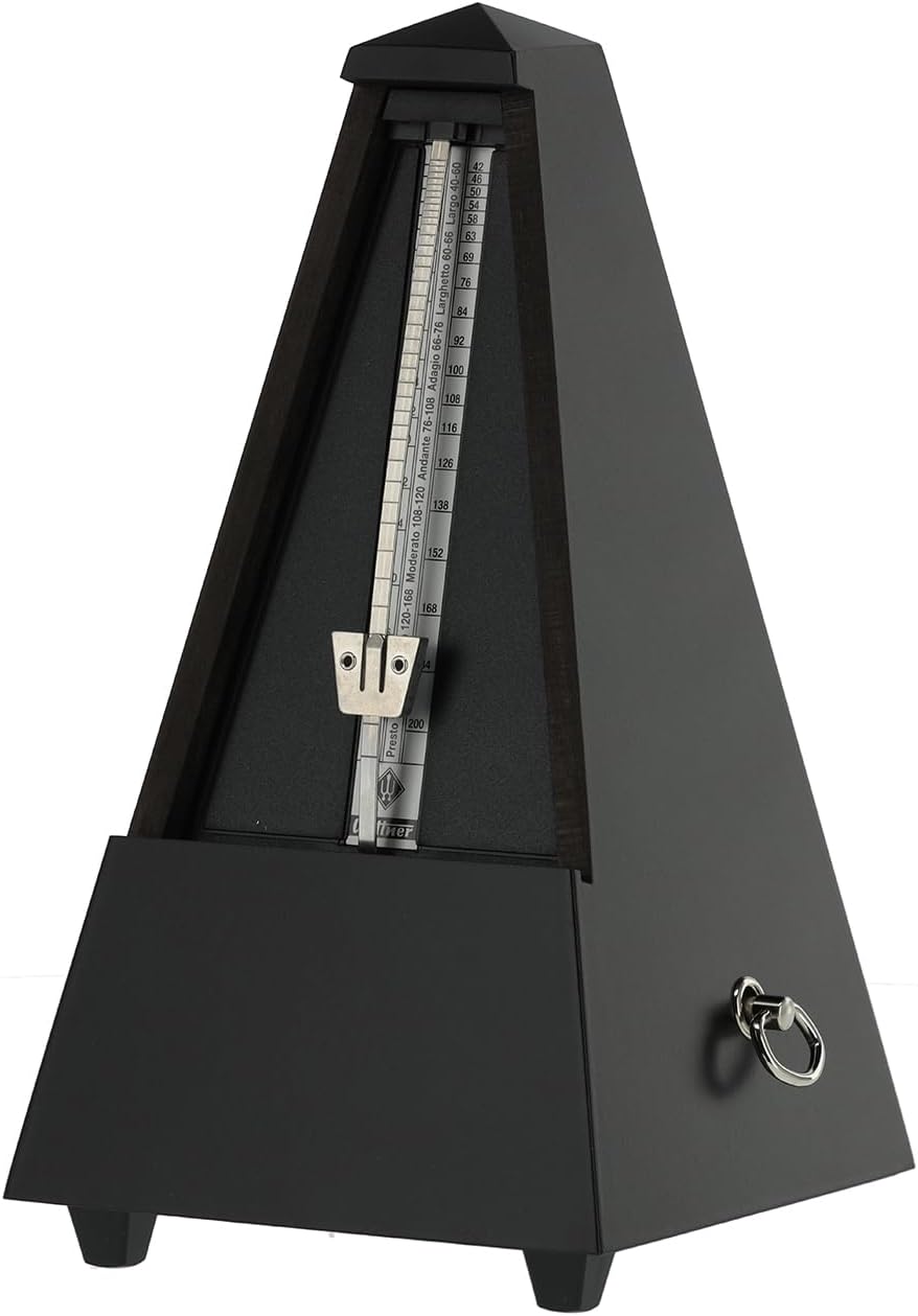 Wittner Metronom 806M Holzgehäuse ohne Glocke Taktell Pyramidenform schwarz matt, schwarz matt