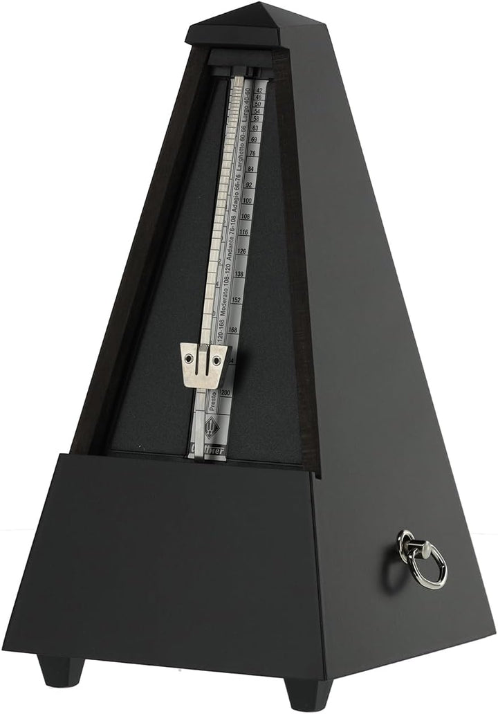 Wittner Metronom 806M Holzgehäuse ohne Glocke Taktell Pyramidenform schwarz matt, schwarz matt