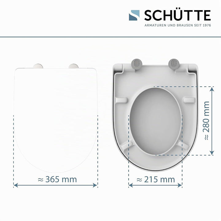 SCHÜTTE WC-Sitz passend zu Geberit Icon, mit Absenkautomatik made in EU, Abnehmbarer Klodeckel aus b