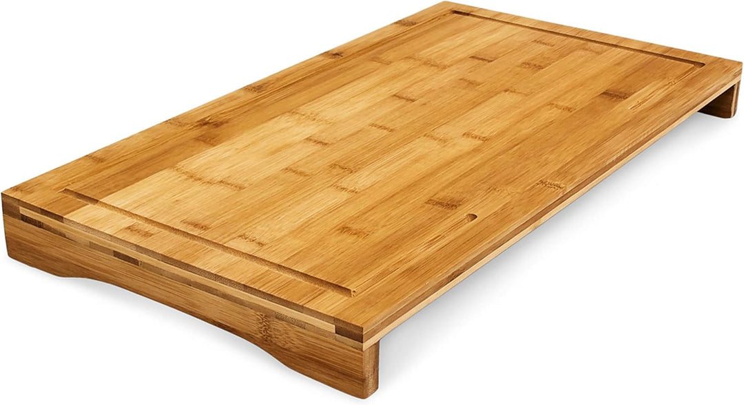 Relaxdays Schneidebrett Bambus HxBxT: ca. 4,5 x 52 x 29 cm grosses und robustes Holzbrett Küchenbret