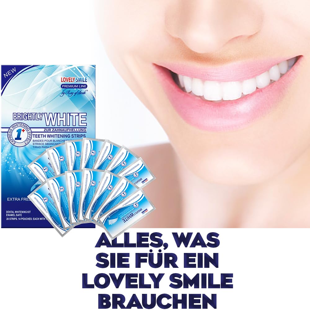 28 LOVELY SMILE Premium Line Teeth Whitening Strips - Zahnaufhellung ohne Zahnempfindlichkeit, Perox