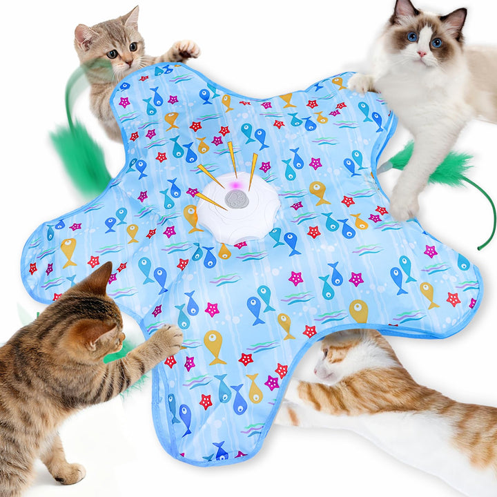FIVAVA Katzenspielzeug Selbstbeschäftigung,Interaktives Katzenspielzeug Elektrisch,Aufladbar Spielze