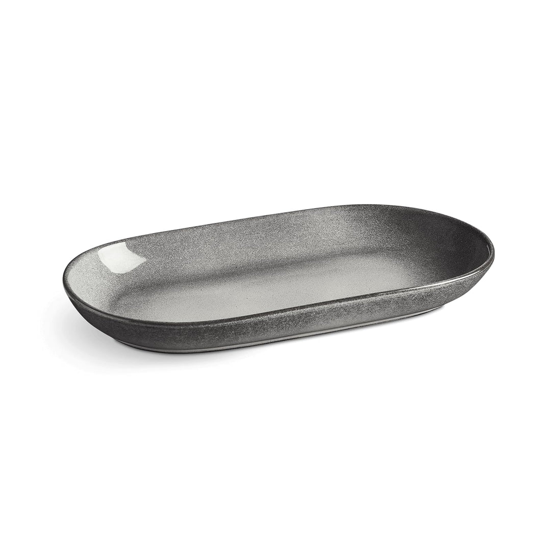 SPRINGLANE Servierplatte Misty Cliff, 40 cm x 21 cm, Steingut Servierteller für Antipasti, Tapas und
