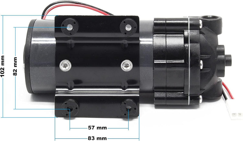 Naturewater Booster Pumpe 400 GPD (1514 l/Tag) 96W Druckerhöhungspumpe für Umkehrosmoseanlagen