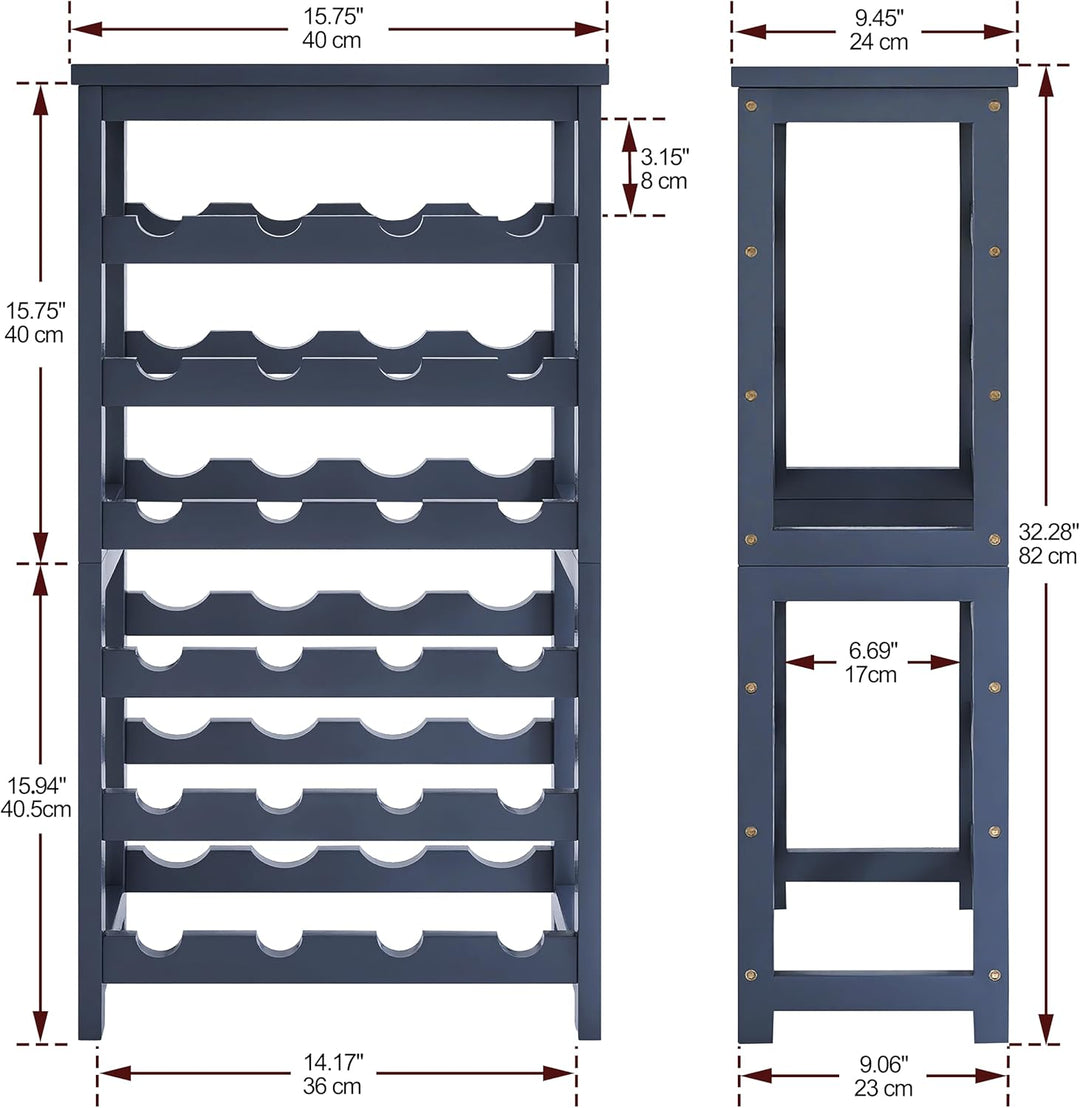 Weinregal, 6 Etagen 24 Flaschen Bambus Wein Organizer Halter, Boden Freistehende Wobble-Free Wein Di