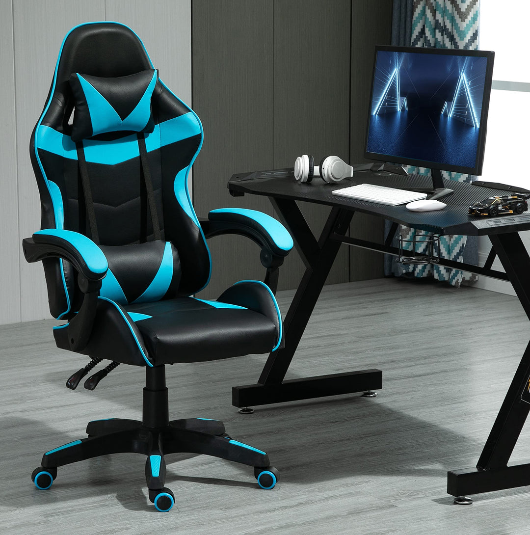 mcc direct Bürostuhl Ergonomisch, Schreibtischstuhl, Drehstuhl, Gaming Sessel, Gamingstuhl (Blau), B