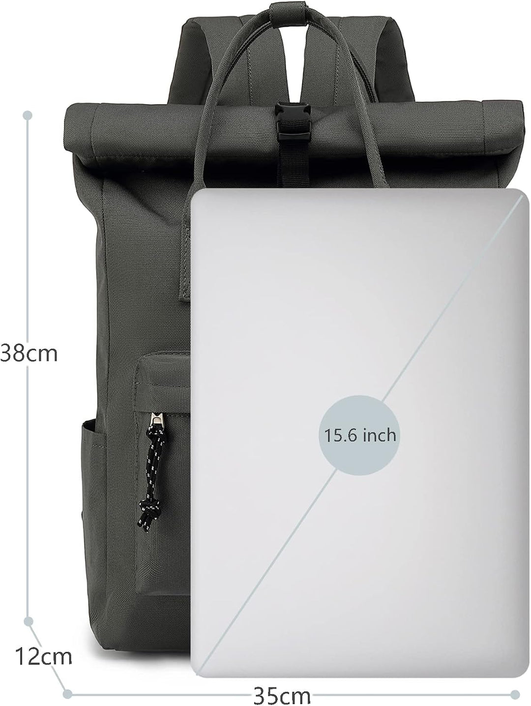 TANTOMI Laptop Rucksack, Rucksack Laptop Tasche 15,6 Zoll, Rucksack Damen und Herren weit öffenbar,