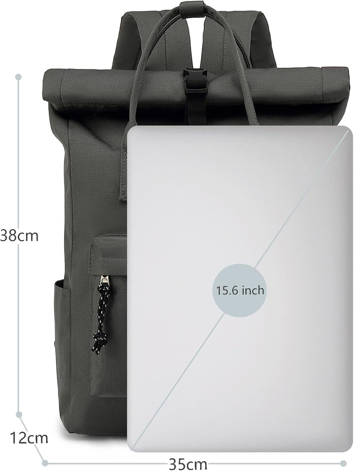 TANTOMI Laptop Rucksack, Rucksack Laptop Tasche 15,6 Zoll, Rucksack Damen und Herren weit öffenbar,