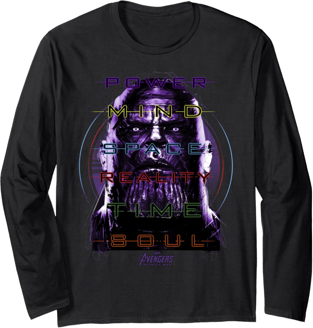 Marvel Infinity War Thanos 6 Infinity Stone Manifest Langarmshirt