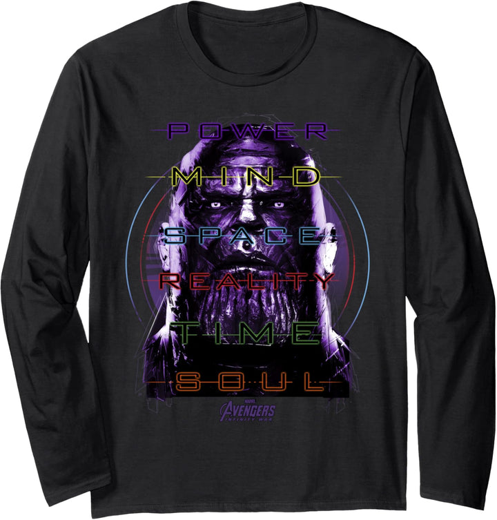 Marvel Infinity War Thanos 6 Infinity Stone Manifest Langarmshirt