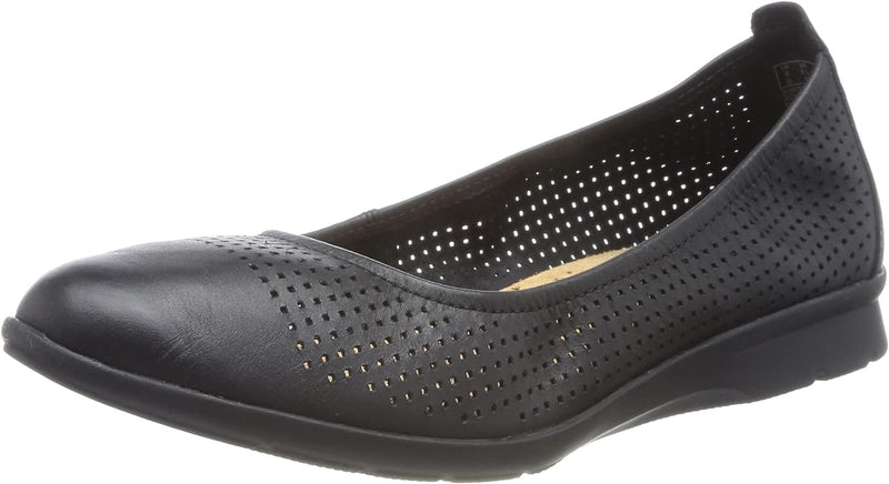 Clarks Damen Jenette Ease Ballerinas 35.5 EU Schwarzes Leder, 35.5 EU Schwarzes Leder