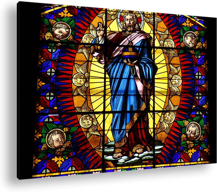 deyoli gläserner Sohn Gottes Format: 80x60 als Leinwandbild, Motiv fertig gerahmt auf Echtholzrahmen