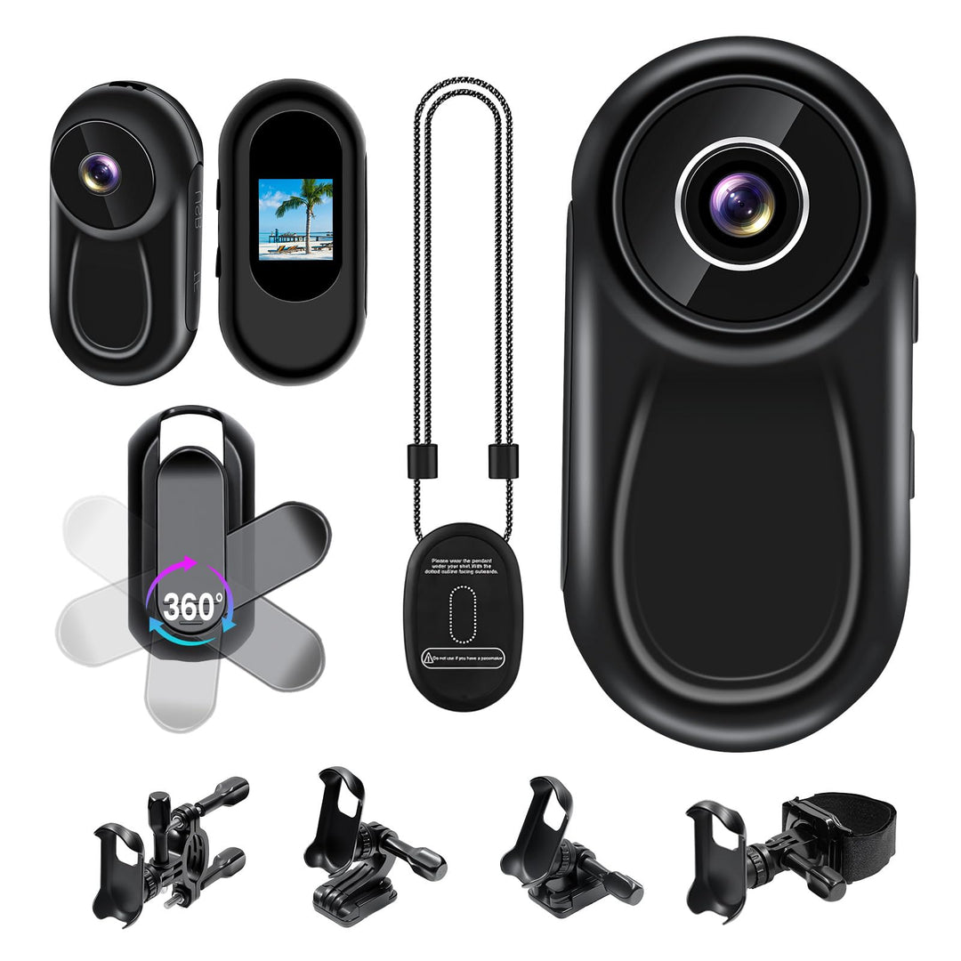 Mini Kamera Action, 1080P HD & 120° Weitwinkel Action Cam Mini, 120 Minuten Aufnahmezeit Bodycam mit