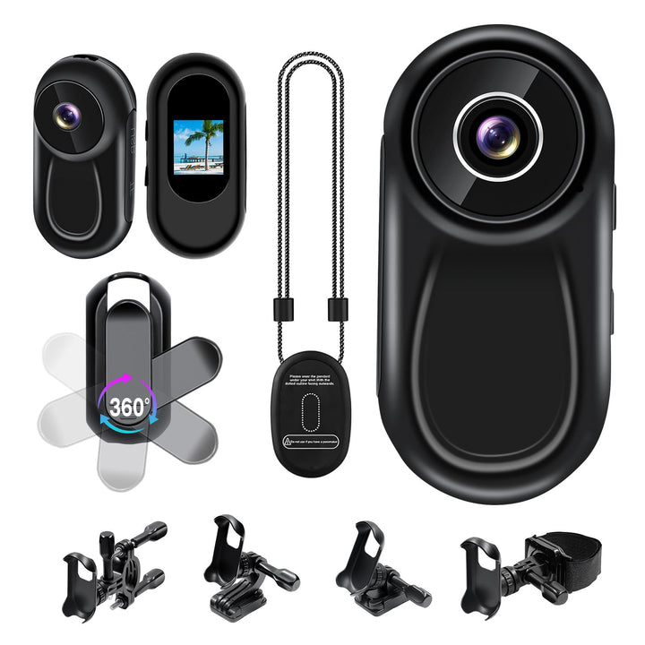 Mini Kamera Action, 1080P HD & 120° Weitwinkel Action Cam Mini, 120 Minuten Aufnahmezeit Bodycam mit