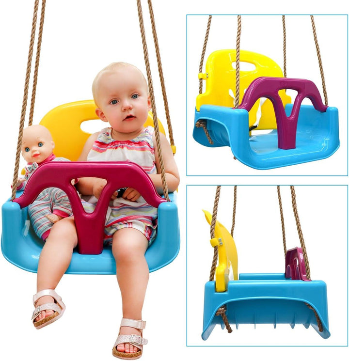 LittleTom 3-in-1 Babyschaukel Outdoor ab 6 Monate - 40x43x33 Gartenschaukel Baby Schaukel Kleinkinde