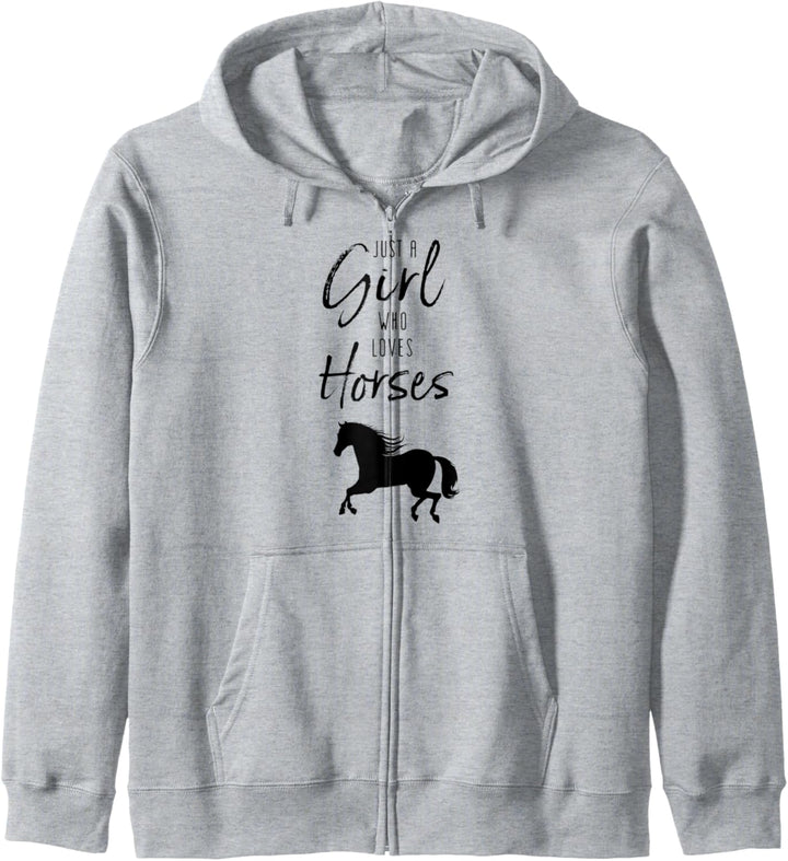 Just A Girl Who Loves Horses - Pferd Reiten Spruch Kapuzenjacke