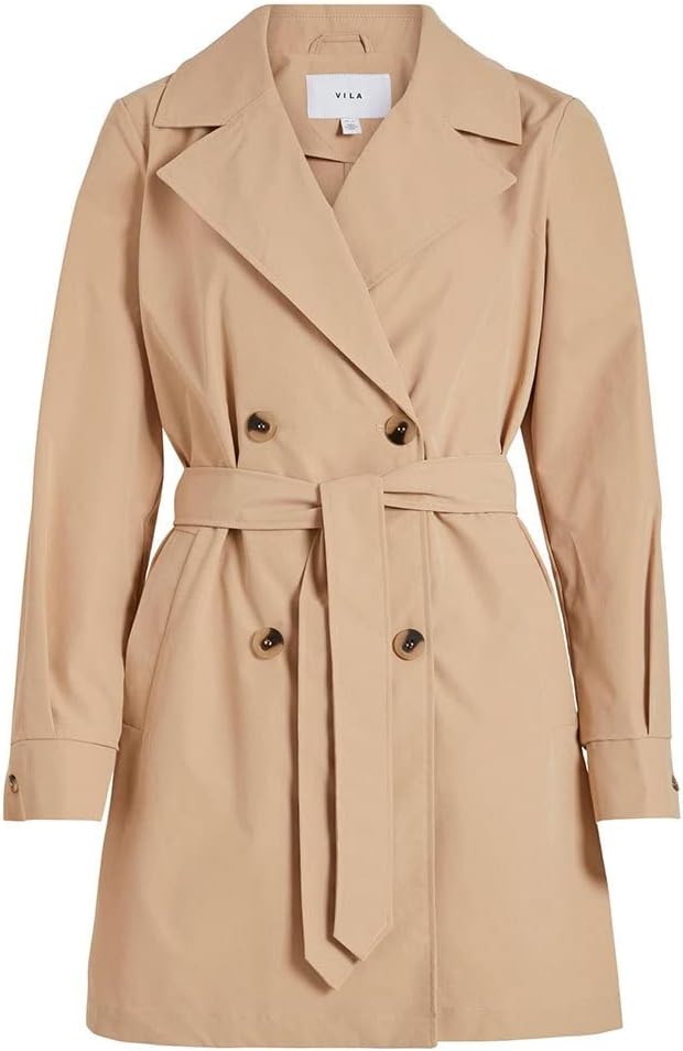 Vila Damen Vimersin Trenchcoat-Noos Mantel 36 Sesame, 36 Sesame