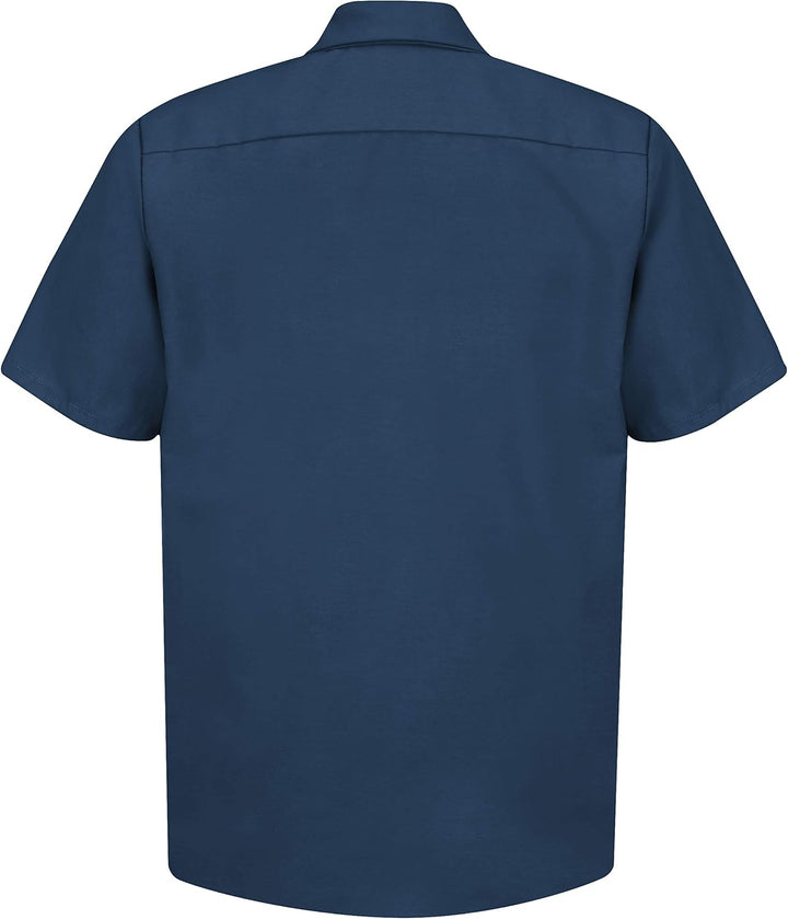 Red Kap Herren Gestreift Industrie Arbeitshemd mit Bleistift Stall Regular Fit Kurzarm XL Navy, XL N