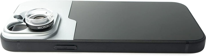 SYSTEM-S Makro Linse 30x Mikroskop Filter mit Hülle in Schwarz für iPhone 14 Pro Max