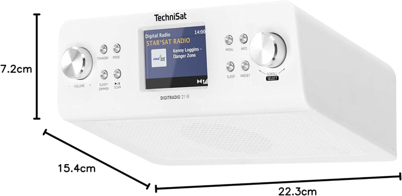 TechniSat DIGITRADIO 21 IR - Küchenradio (Unterbauradio inkl. Montageplatte, Internetradio DAB+, DAB