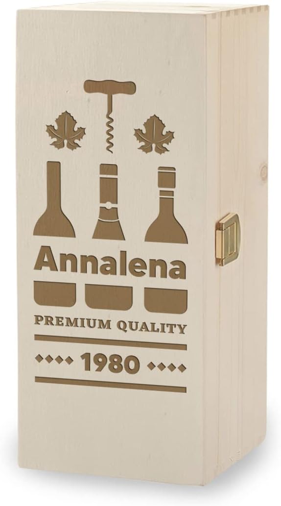 polar-effekt Geschenkset Weinglas 560 ml + Holzbox mit Gravur Weisweinglas personalisiert - Geburtst