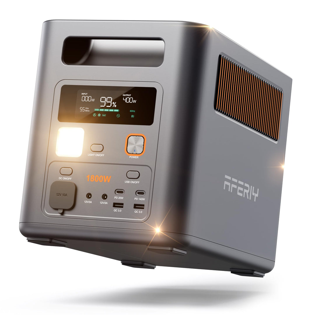 AFERIY P180Pro 1800W Tragbare Powerstation 1024Wh, Erweiterbar Auf 5120Wh LiFePO4 Solargenerator & 1